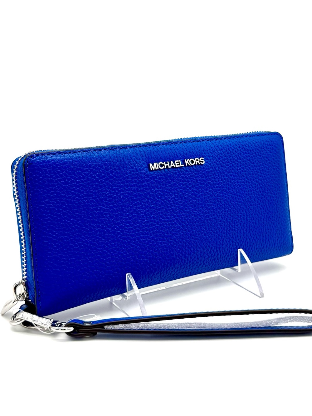 Michael Kors Jet Set Travel Large Leather Continental Wallet Galaxy Blue
